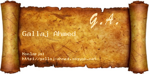 Gallaj Ahmed névjegykártya